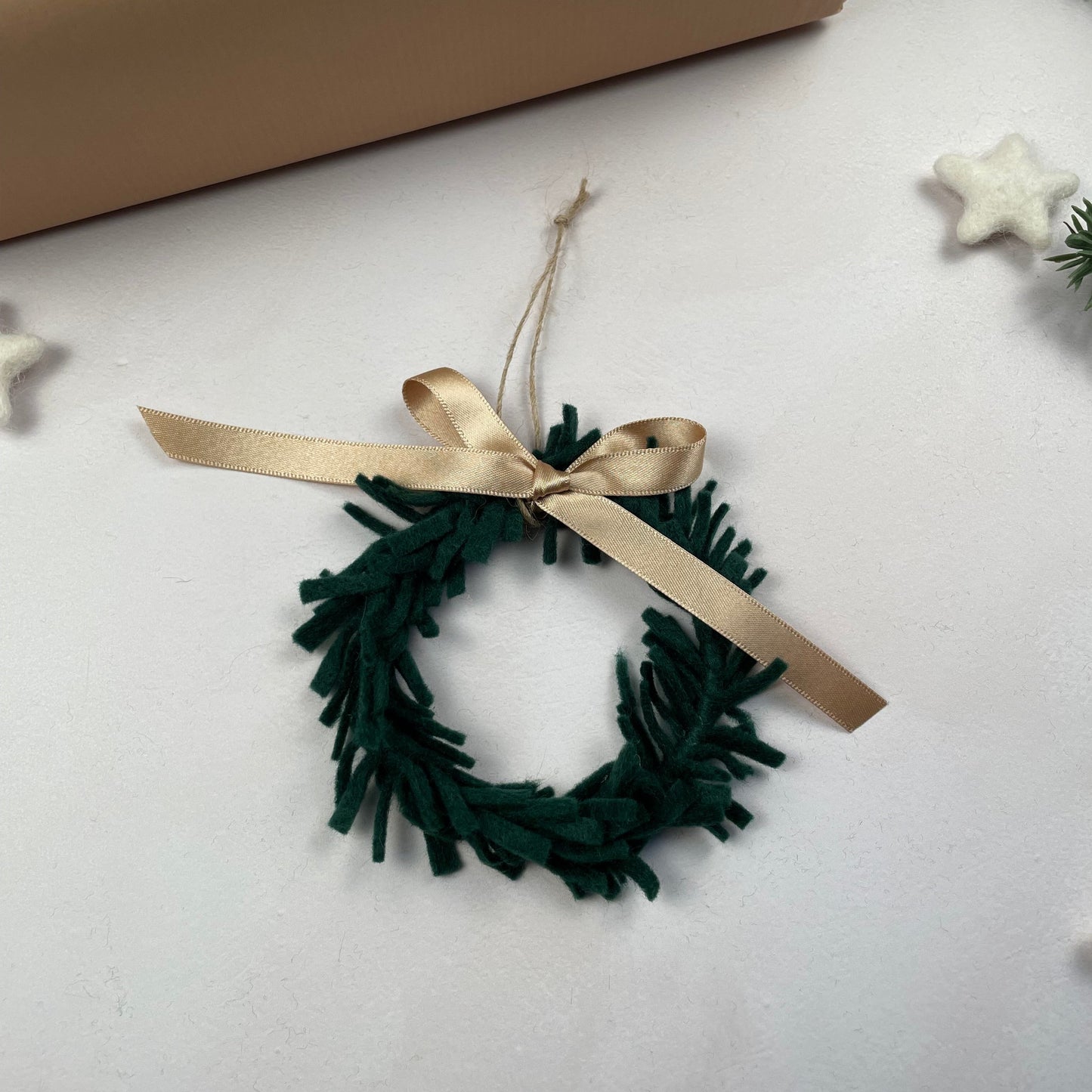 Mini Wreath Decoration - fully adorned with felt sprigs