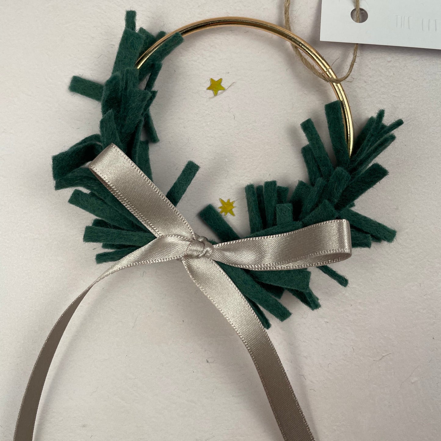 Mini Wreath Decoration -half encircled with felt sprigs