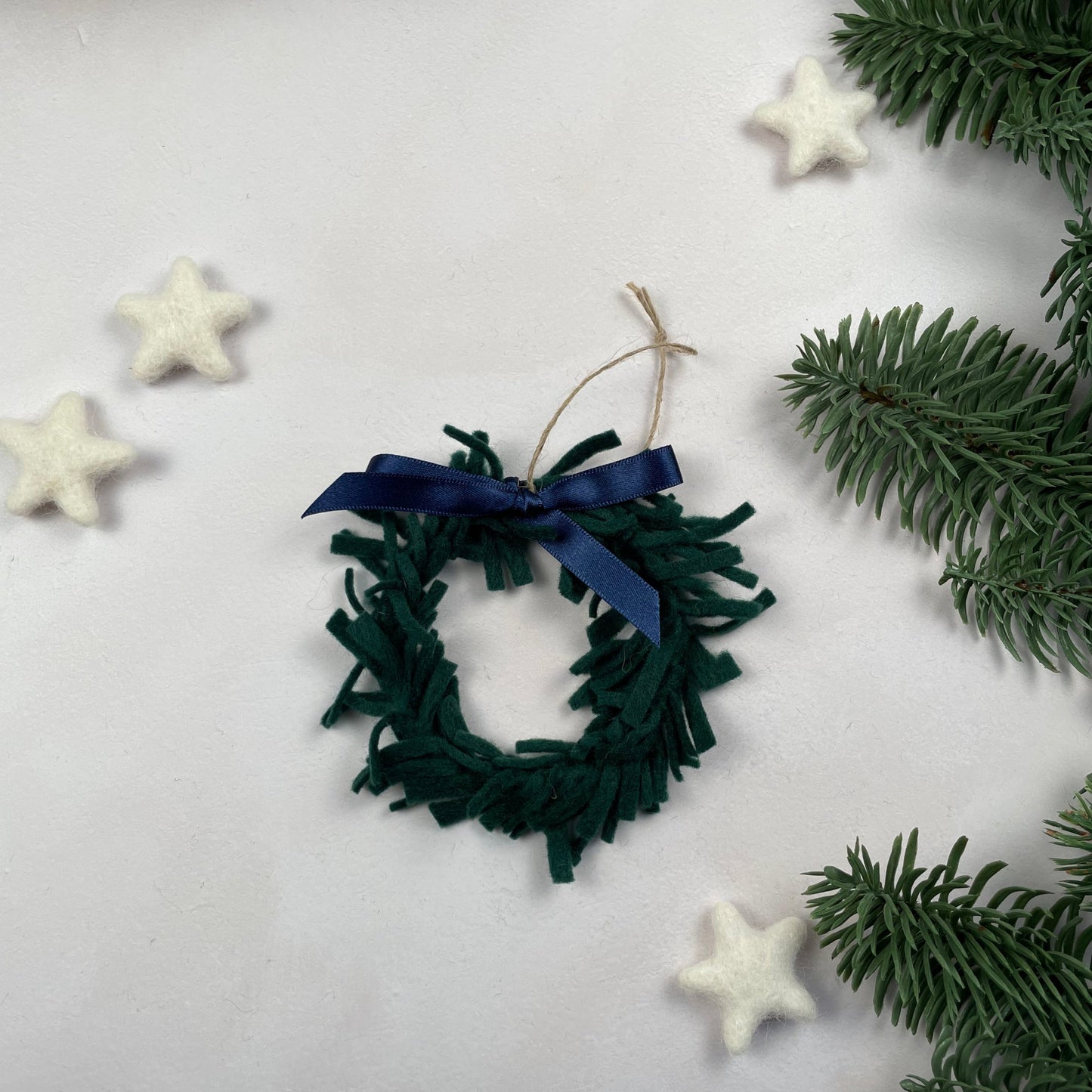 Mini Wreath Decoration - fully adorned with felt sprigs